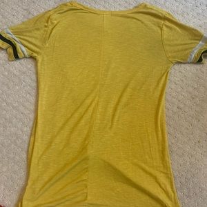 Yellow white and black low cut t-shirt